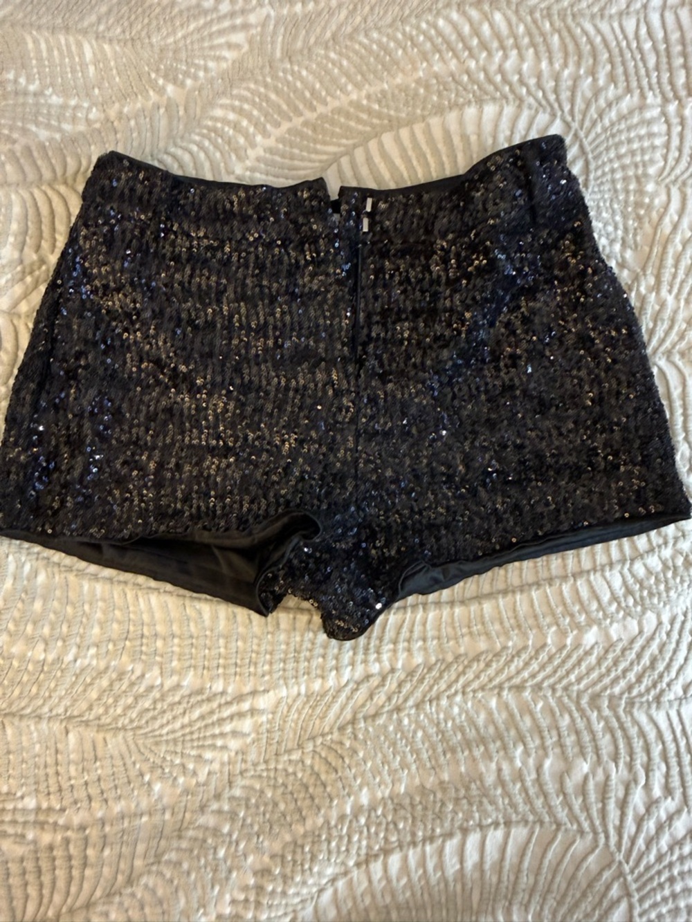 Astr Black High-Waist Sequin Shorts